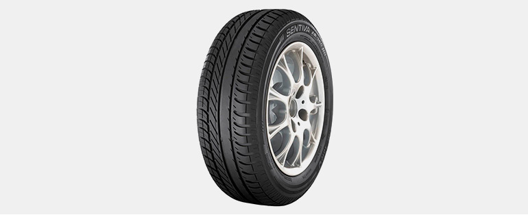 Imagem de pneu com aro prata da marca Fate 