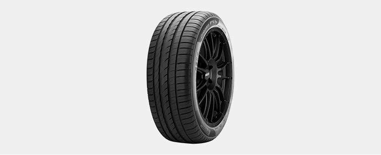 Imagem de pneu com aro prata da marca Pirelli